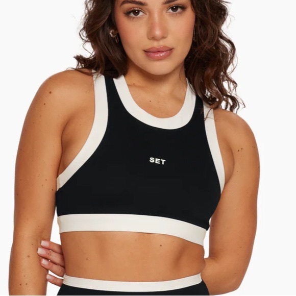 SET OF TOP AND LEGGINGS - Set Active Sportbody Contrast High neck bra + legging - Picture 1 of 4